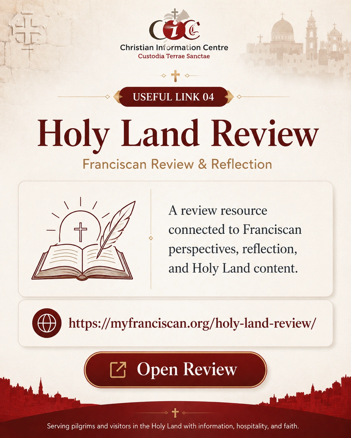 Holy Land Review – Franciscan Review and Reflection